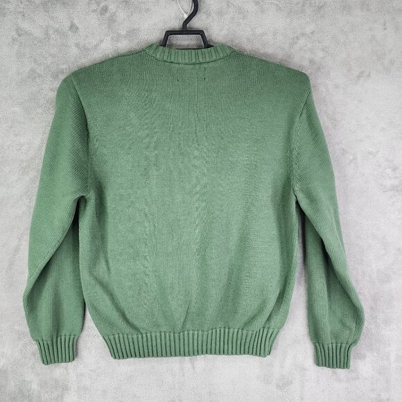 Mens Green Chaps Sweater Crew Neck Long Sleeve 100% Cotton Size XL - Picture 8 of 11